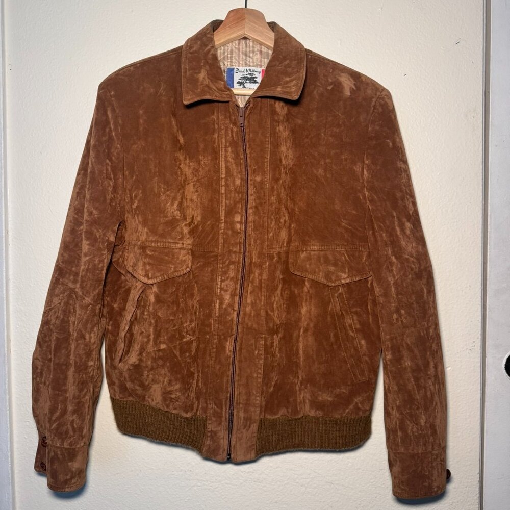 Vintage 80s style Brad Witney California Suede bomber jacket